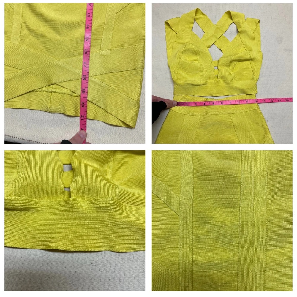 House of CB XS yellow bandage crop top & skirt set - Picture 3 of 14